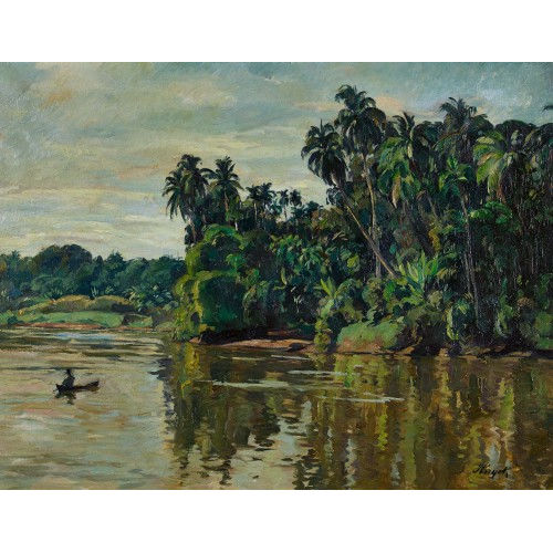 HANS VON HAYEK : Tropische Flusslandschaft (DOBIASCHOFSKY AUKTIONEN AG)