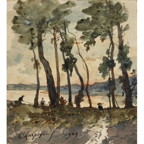 HENRI-JOSEPH HARPIGNIES : Au lac (DOBIASCHOFSKY AUKTIONEN AG)