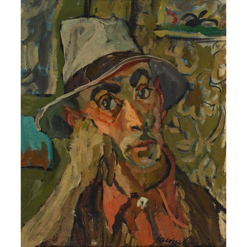 JACQUES CHAPIRO : Autoportrait au chapeau (DOBIASCHOFSKY AUKTIONEN AG)