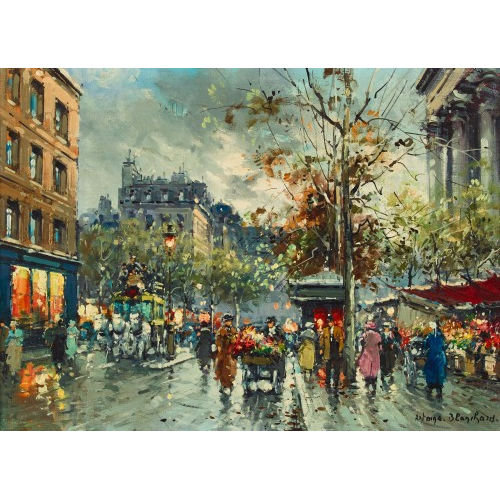 ANTOINE BLANCHARD : Le march� aux fleurs, place de la Madeleine (DOBIASCHOFSKY AUKTIONEN AG)