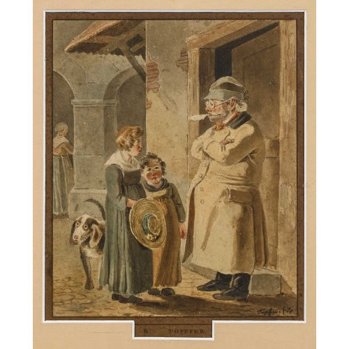 RODOLPHE T�PFFER : Strassenszene (DOBIASCHOFSKY AUKTIONEN AG)