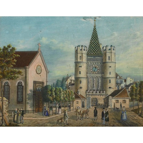 LOUIS DUBOIS : 'Das Spahlenthor - Basel' (DOBIASCHOFSKY AUKTIONEN AG)