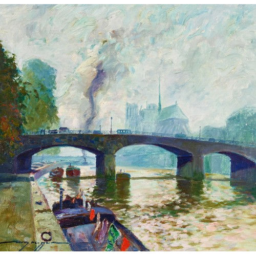 HEINRICH (AUCH HEUSSER HEUSSER : Pont de l'Archev�ch� in Paris mit Kathedrale Notre-Dame (DOBIASCHOFSKY AUKTIONEN AG)
