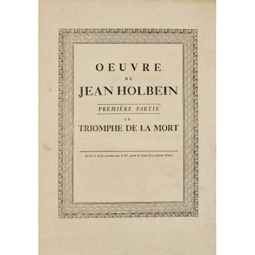 CHRISTIAN VON MECHEL : 'Oeuvre de Jean Holbein ou recueil de gravures d'apres les plus beaux ouvrages de ce fameux peintre'. (DOBIASCHOFSKY AUKTIONEN AG)