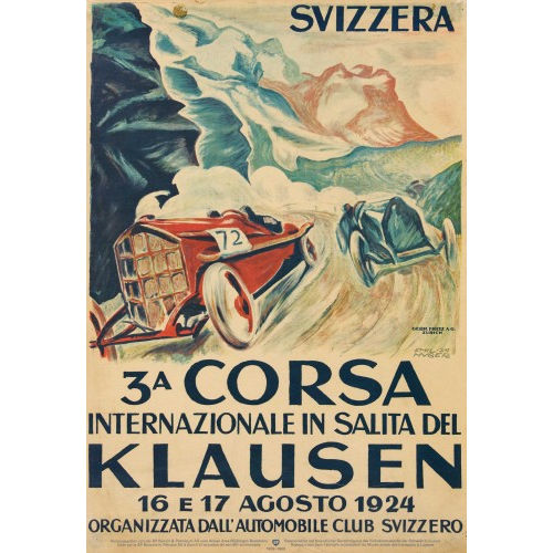 EMIL HUBER : '3A Corsa Internazionale in Salita del Klausen 1924' (DOBIASCHOFSKY AUKTIONEN AG)