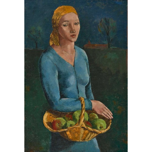 JEANNE) JANEB� (EIGTL. BARRAUD-PELLET : Junge B�uerin mit Apfelkorb (DOBIASCHOFSKY AUKTIONEN AG)