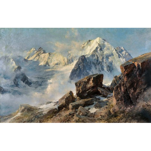 EDWARD THEODORE COMPTON : Aiguille d'Argentire mit Tour Noir, Aiguille Verte und Saleinagletscher (DOBIASCHOFSKY AUKTIONEN AG)