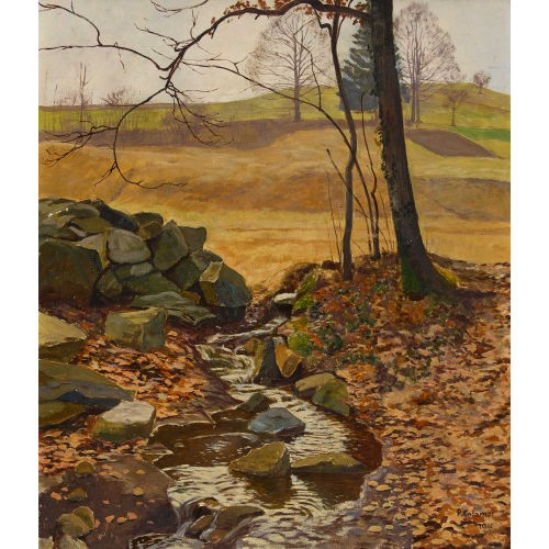 PLINIO COLOMBI : Herbstlandschaft mit Bach (DOBIASCHOFSKY AUKTIONEN AG)