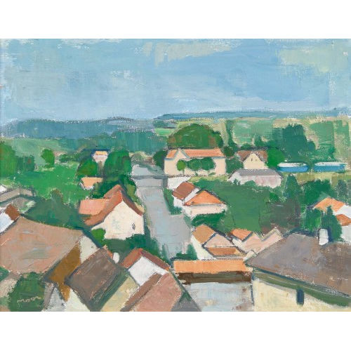 KARL MOOR : Landschaft mit Dorf (DOBIASCHOFSKY AUKTIONEN AG)