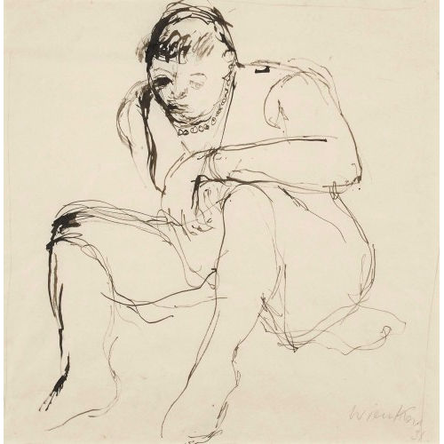 WALTER KURT WIEMKEN : 'Cornelia F. sitzend' (DOBIASCHOFSKY AUKTIONEN AG)