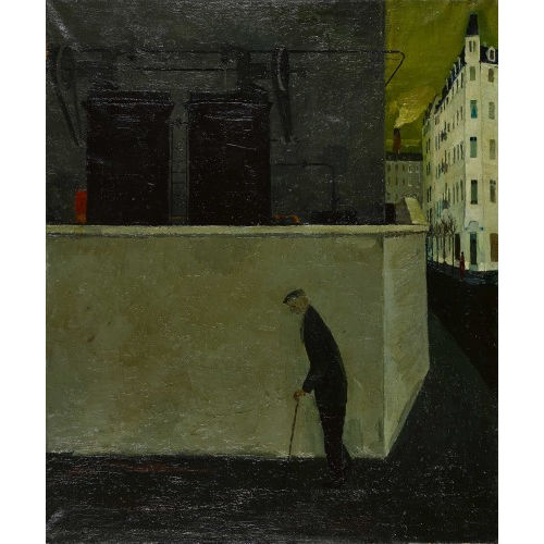 JOOS HUTTER : Stadtpartie mit altem Mann (DOBIASCHOFSKY AUKTIONEN AG)