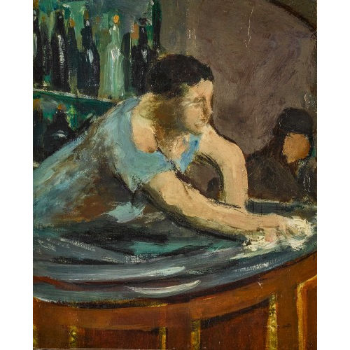 WILHELM GIMMI : 'Femme au comptoir' (DOBIASCHOFSKY AUKTIONEN AG)
