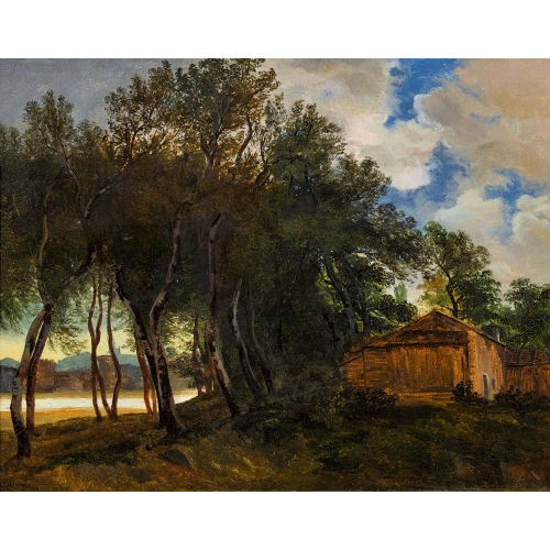 ALEXANDRE CALAME : Idyllische Uferpartie an der Rhone vor Avignon (DOBIASCHOFSKY AUKTIONEN AG)