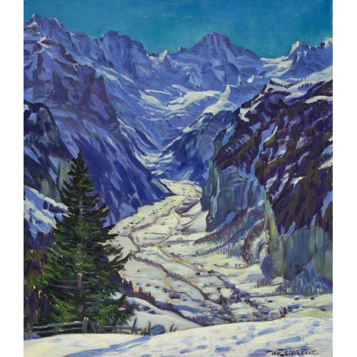 WALDEMAR THEOPHIL FINK : 'M�rzsonne im Lauterbrunnental' (DOBIASCHOFSKY AUKTIONEN AG)