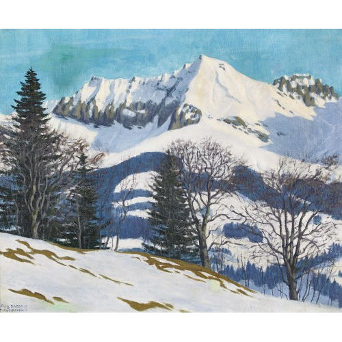 HANS ARNOLD DAEPP : Winter bei Adelboden (DOBIASCHOFSKY AUKTIONEN AG)