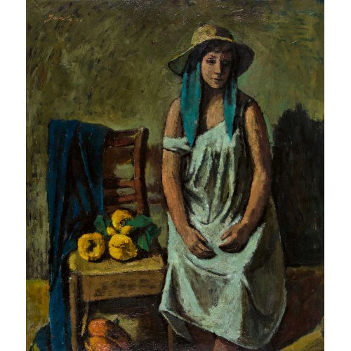 JEANNE) JANEB� (EIGTL. BARRAUD-PELLET : Interieur mit sitzender Frau und Quitten (DOBIASCHOFSKY AUKTIONEN AG)