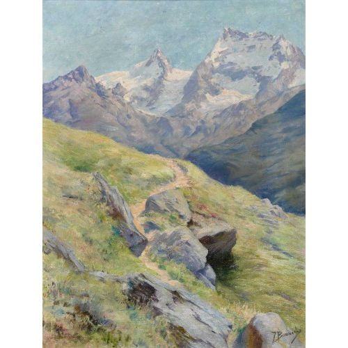 JULIA BONNARD : 'Blick von Saas-Fee Richtung Weissmies' (DOBIASCHOFSKY AUKTIONEN AG)
