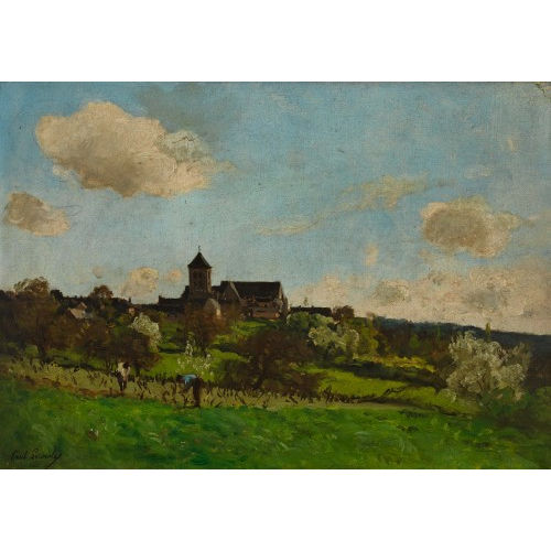 PAUL LECOMTE : Landschaft mit Dorf (DOBIASCHOFSKY AUKTIONEN AG)