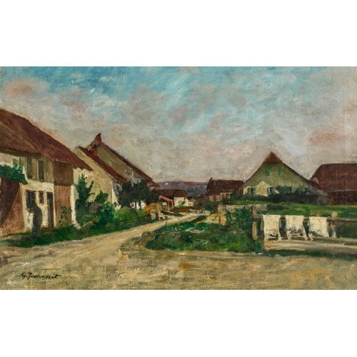 GUSTAVE JEANNERET : Paysage de village (DOBIASCHOFSKY AUKTIONEN AG)