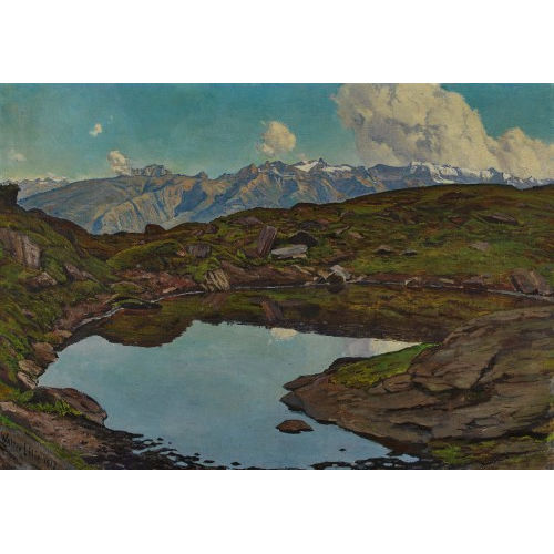 WALTER LILIE : Berglandschaft mit kleinem See (DOBIASCHOFSKY AUKTIONEN AG)