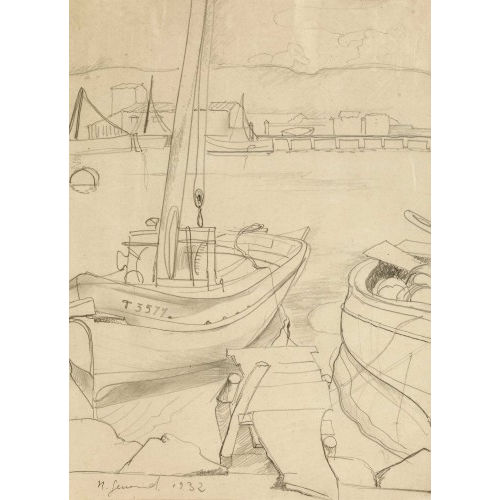 NANETTE GENOUD : Schiffe im Hafen (DOBIASCHOFSKY AUKTIONEN AG)