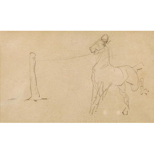 HENRI DE TOULOUSE-LAUTREC : 'Cheval au piquet.' (DOBIASCHOFSKY AUKTIONEN AG)
