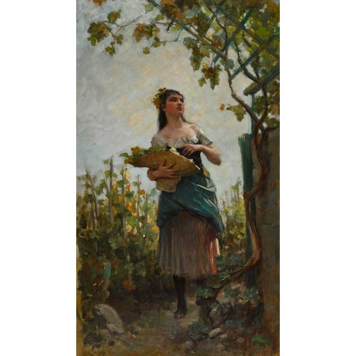 AUGUSTE FR�D�RIC DUFAUX : Bauernm�dchen bei der Weinlese (DOBIASCHOFSKY AUKTIONEN AG)