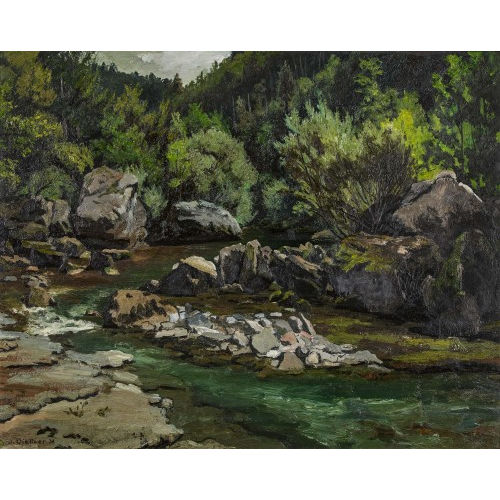 JEAN-PIERRE VIOLLIER : Waldlandschaft mit Bach (DOBIASCHOFSKY AUKTIONEN AG)