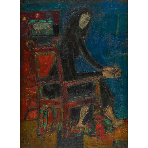 ADOLF HERBST : Bildnis einer Frau im Armlehnstuhl (DOBIASCHOFSKY AUKTIONEN AG)