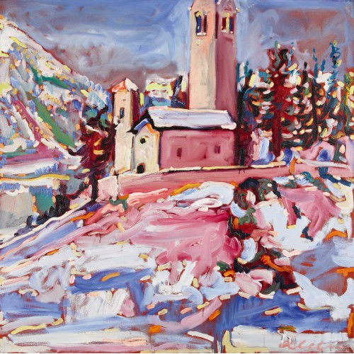 BERND ALDER : 'Die Kirche San Gian bei Celerina' (DOBIASCHOFSKY AUKTIONEN AG)