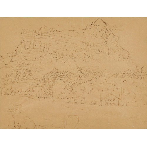 ALOIS CARIGIET : 'Berglandschaft mit Eisenbahn im Vordergrund' (DOBIASCHOFSKY AUKTIONEN AG)