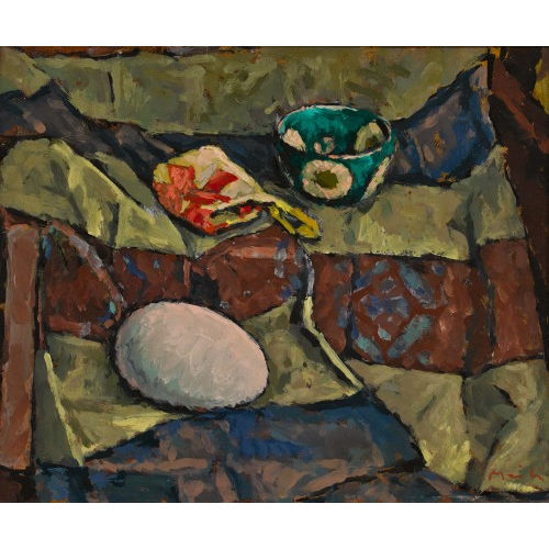CONRAD MEILI : 'Nature morte  l'oeuf de cygogne' (DOBIASCHOFSKY AUKTIONEN AG)