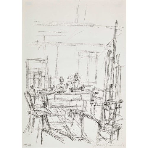 ALBERTO GIACOMETTI : Blatt aus der Mappe 'Das Unbehagen in der Kunst' (DOBIASCHOFSKY AUKTIONEN AG)