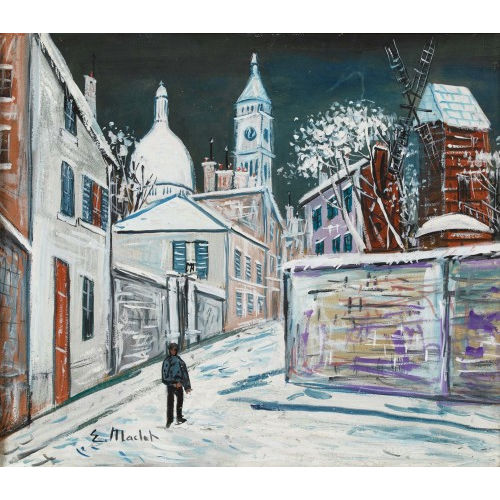 ELISE MACLET : Le moulin de la Galette sous la neige (DOBIASCHOFSKY AUKTIONEN AG)