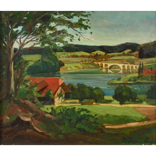 ROBERT BAUMBERGER : 'Herbstlandschaft im Waadtland' (DOBIASCHOFSKY AUKTIONEN AG)