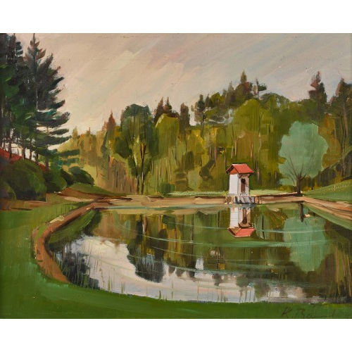 ROBERT BAUMBERGER : Landschaft mit Weiher (DOBIASCHOFSKY AUKTIONEN AG)