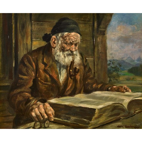 HANS GARTMEIER : Der lesende Bauer (DOBIASCHOFSKY AUKTIONEN AG)