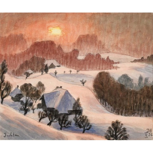 BRUNO HESSE : 'Abendstimmung im Schnee bei Juchten' (DOBIASCHOFSKY AUKTIONEN AG)