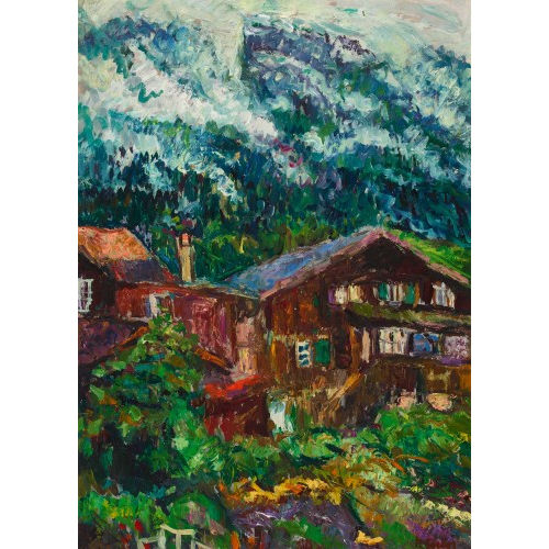 KARL GERBER : H�user in den Alpen (DOBIASCHOFSKY AUKTIONEN AG)