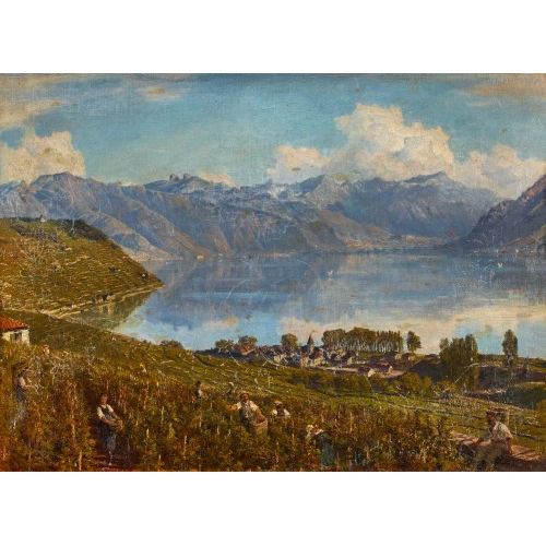 ALFRED CHAVANNES : Weinlese am Genfersee (DOBIASCHOFSKY AUKTIONEN AG)