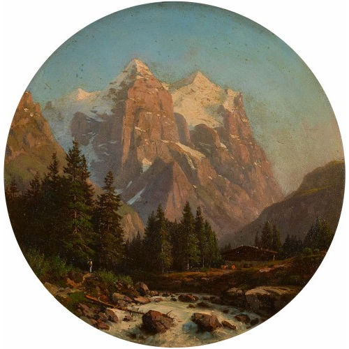 JEAN PHILIPPE GEORGE-JULLIARD : 'Le Wetterhorn - soir' (DOBIASCHOFSKY AUKTIONEN AG)