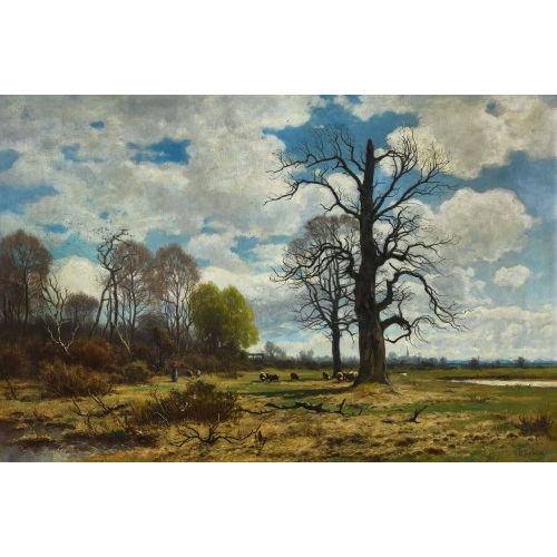 OTTO FR�LICHER : Herbstlandschaft mit Hirtin und Schafen (DOBIASCHOFSKY AUKTIONEN AG)