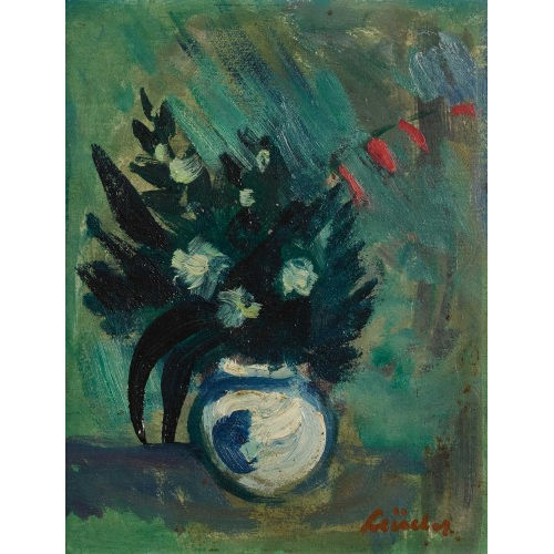 JEAN-JACQUES L�SCHER : Stillleben mit Blumen in bauchiger Vase (DOBIASCHOFSKY AUKTIONEN AG)