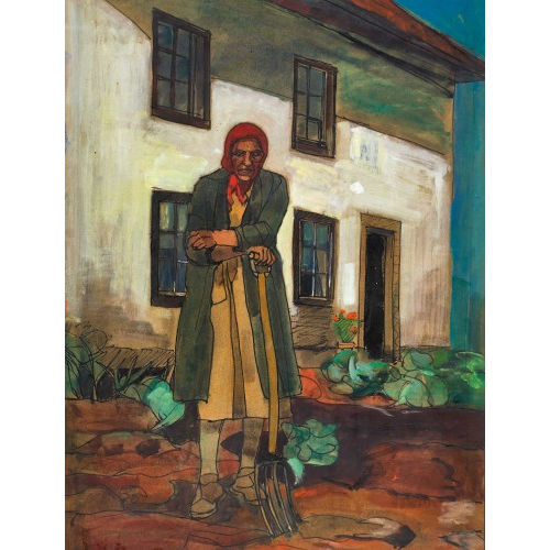 ALBERT SCHNYDER : 'Paysanne dans son jardin' (DOBIASCHOFSKY AUKTIONEN AG)