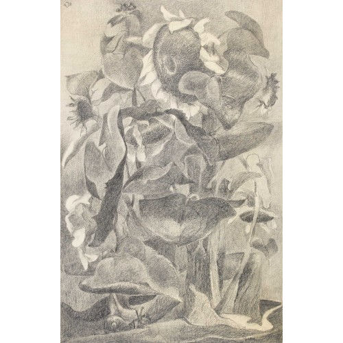 JOHANNES DIEM : Sonnenblumen und Weinbergschnecke (DOBIASCHOFSKY AUKTIONEN AG)