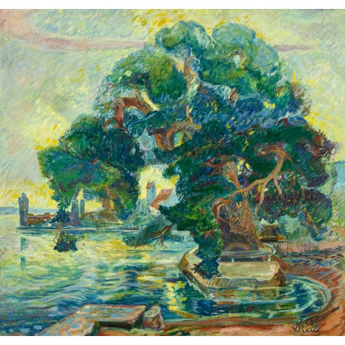 JOHANNES DIEM : Seeuferpartie mit Baum (DOBIASCHOFSKY AUKTIONEN AG)