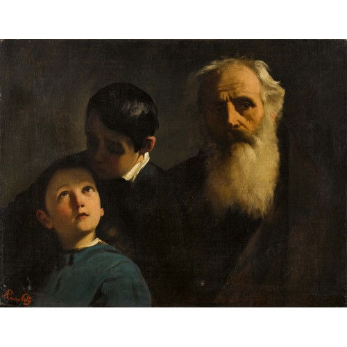 ANTONIO PUCCINELLI : 'Tre figure. Vecchio, giovane e fanciullo' (DOBIASCHOFSKY AUKTIONEN AG)