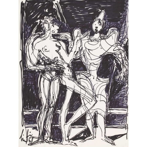 ALBERT) LINDI (EIGTL. LINDEGGER : Der Clown und das Paar (DOBIASCHOFSKY AUKTIONEN AG)