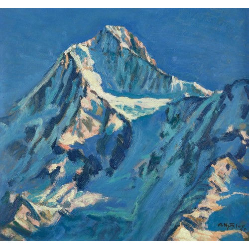 ALBERT NYFELER : 'Bietschhorn (Winterabend und Lauchernalp)' (DOBIASCHOFSKY AUKTIONEN AG)