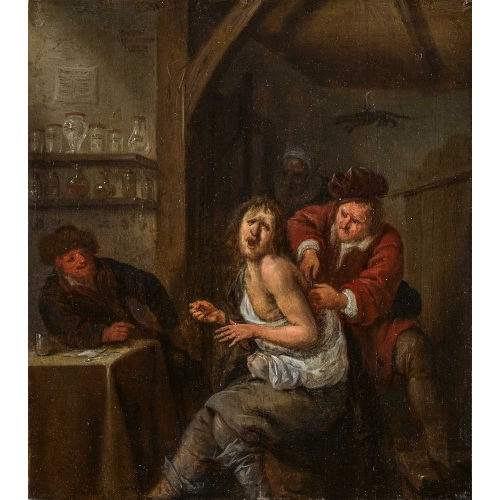JAN II (AUCH JACOBSZ.) MOLENAER : Der Dorfchirurg (DOBIASCHOFSKY AUKTIONEN AG)